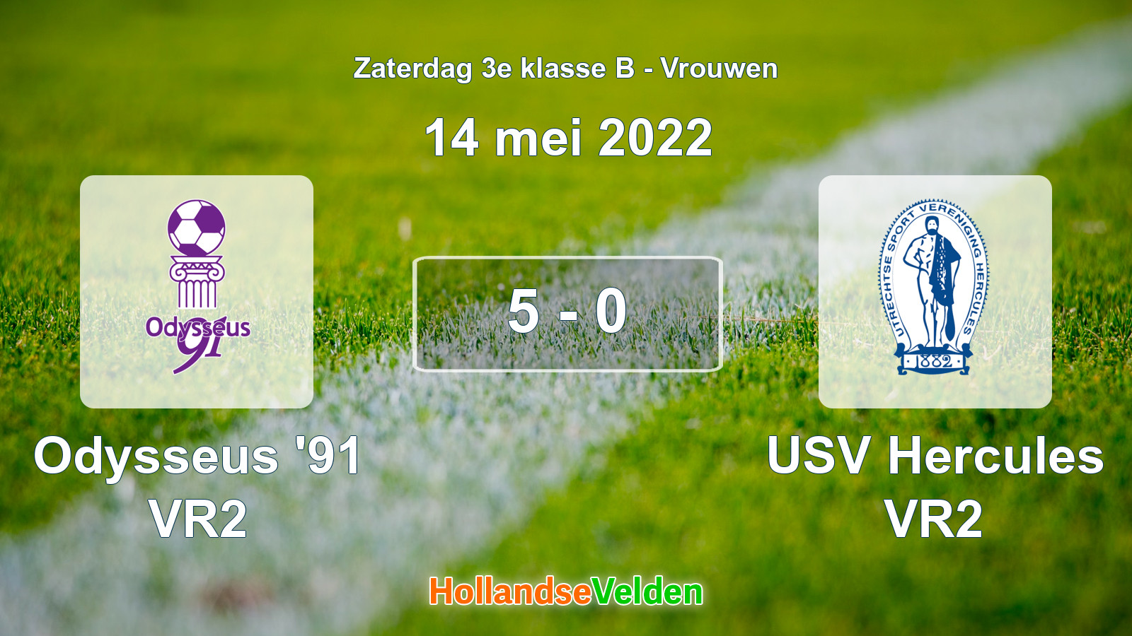Gespeelde wedstrijd: Odysseus '91 VR2 - USV Hercules VR2 5 - 0 (14 mei 2022)