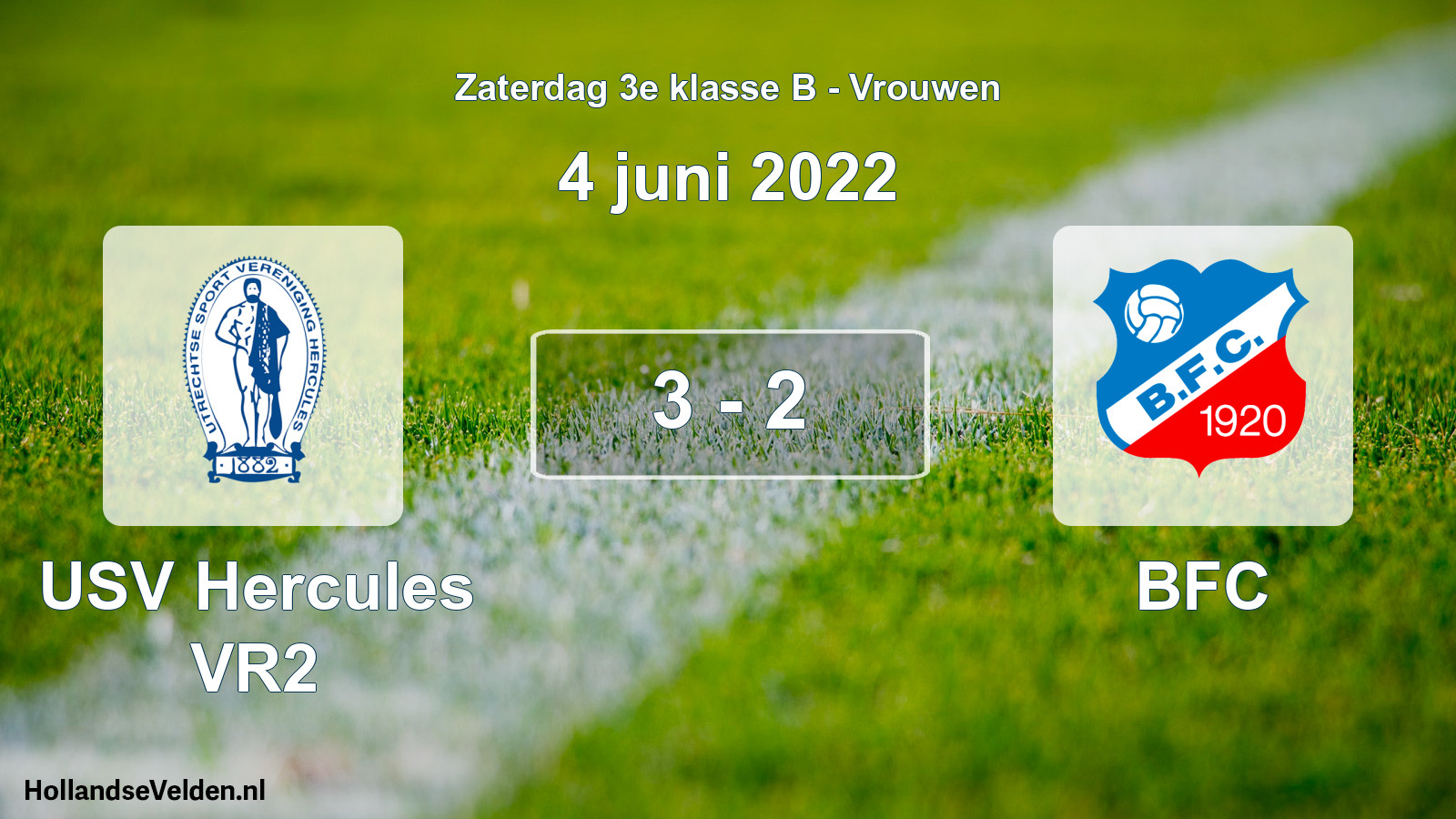 Gespeelde wedstrijd: USV Hercules VR2 - BFC 3 - 2 (4 juni 2022)