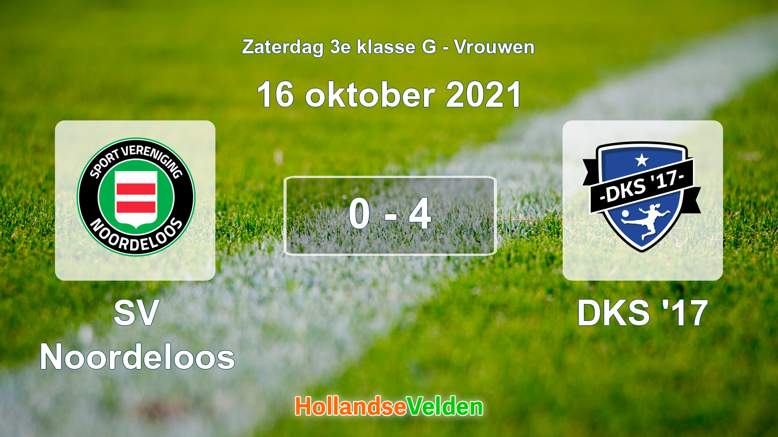 Gespeelde wedstrijd: SV Noordeloos - DKS '17 0 - 4 (16 oktober 2021)