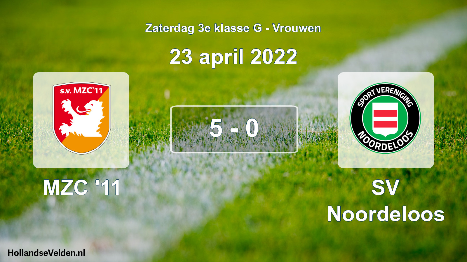 Gespeelde wedstrijd: MZC '11 - SV Noordeloos 5 - 0 (23 april 2022)