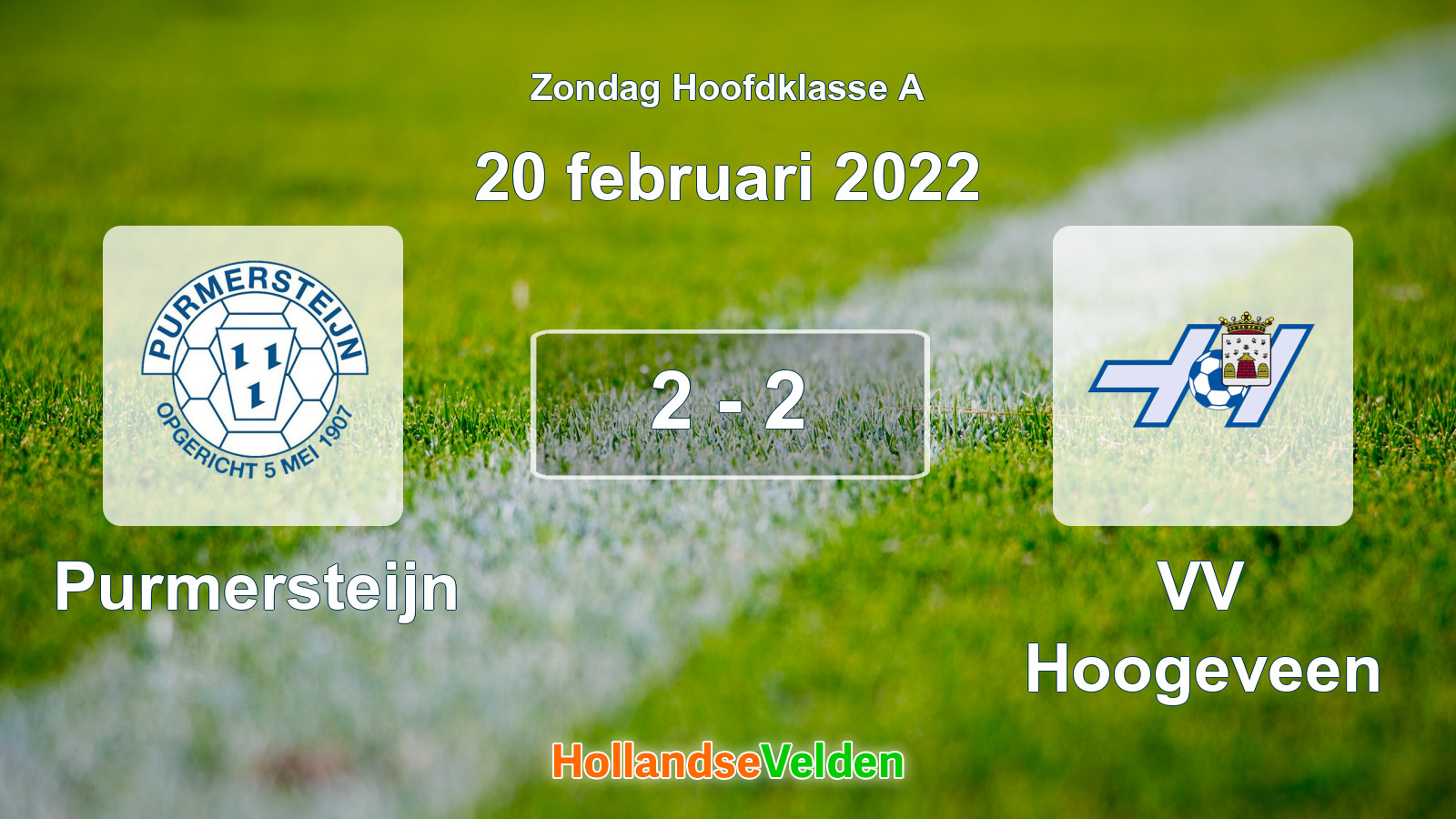 Gespeelde wedstrijd: Purmersteijn - VV Hoogeveen 2 - 2 (20 februari 2022)