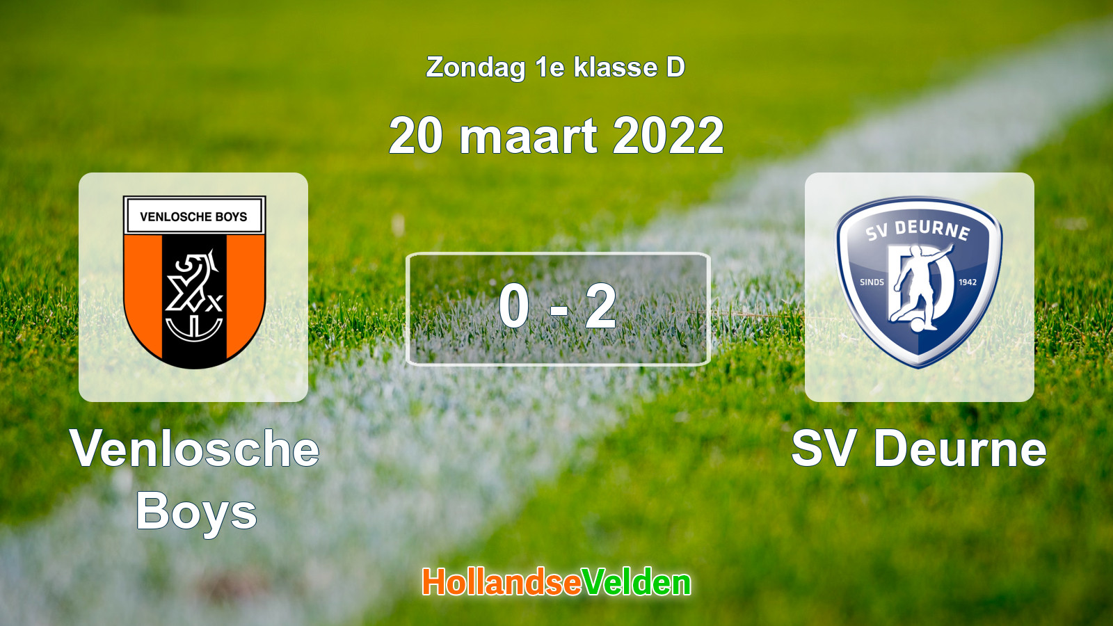 Gespeelde wedstrijd: Venlosche Boys - SV Deurne 0 - 2 (20 maart 2022)