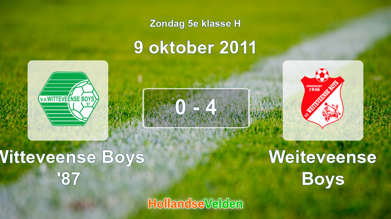 Gespeelde wedstrijd: Witteveense Boys '87 - Weiteveense Boys 0 - 4 (9 oktober 2011)