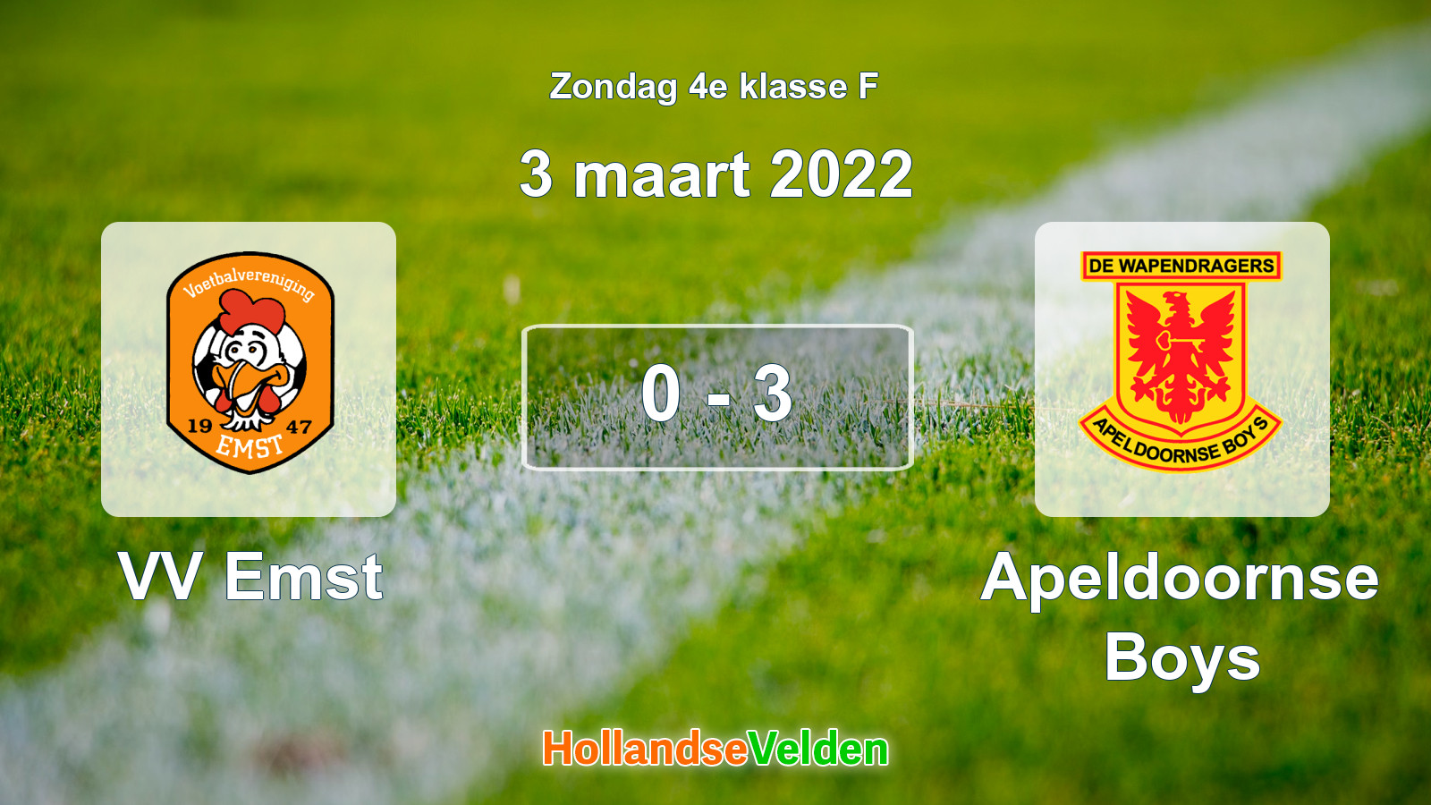 Gespeelde wedstrijd: VV Emst - Apeldoornse Boys 0 - 3 (3 maart 2022)