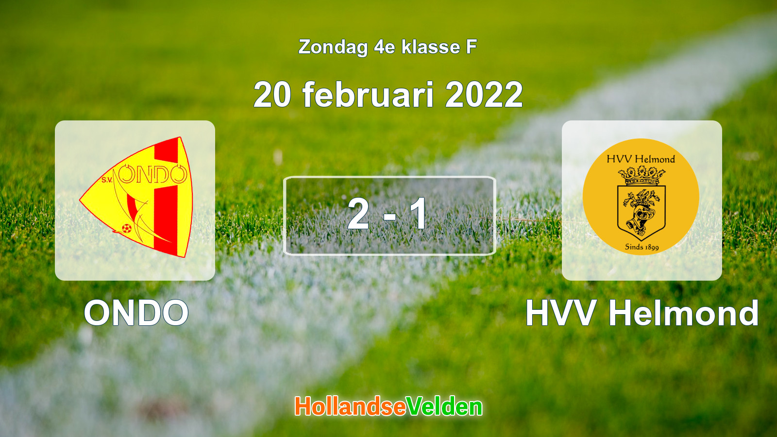 Gespeelde wedstrijd: ONDO - HVV Helmond 2 - 1 (20 februari 2022)