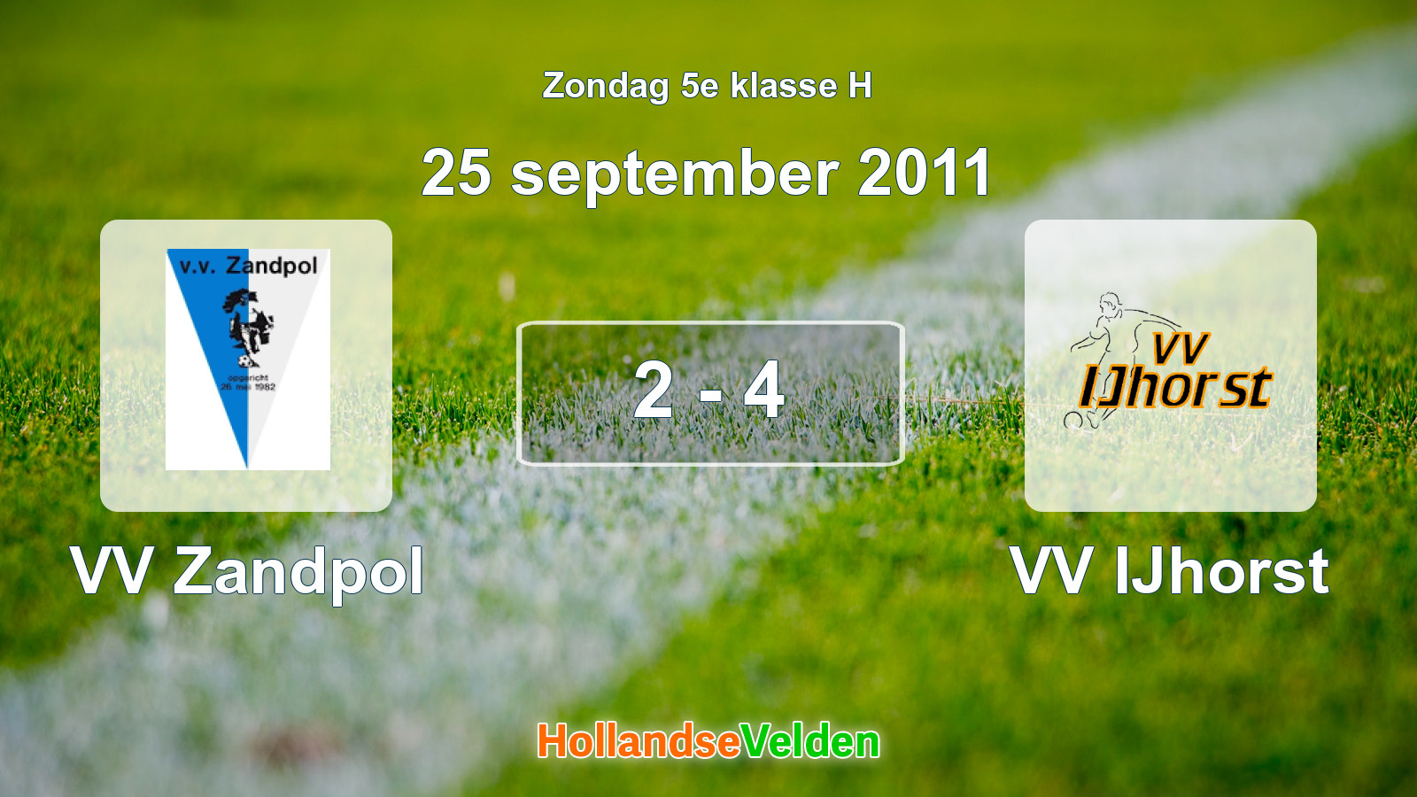 Gespeelde wedstrijd: VV Zandpol - VV IJhorst 2 - 4 (25 september 2011)