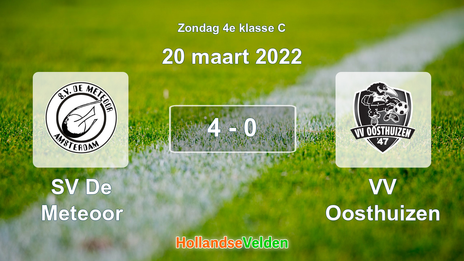 Gespeelde wedstrijd: SV De Meteoor - VV Oosthuizen 4 - 0 (20 maart 2022)