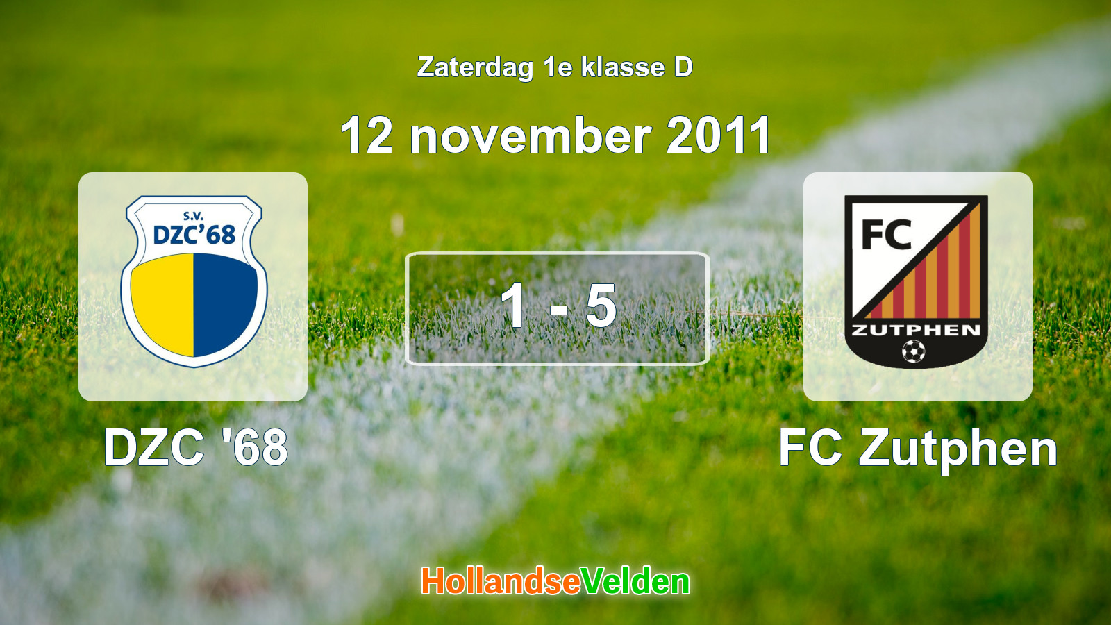 Gespeelde wedstrijd: DZC '68 - FC Zutphen 1 - 5 (12 november 2011)