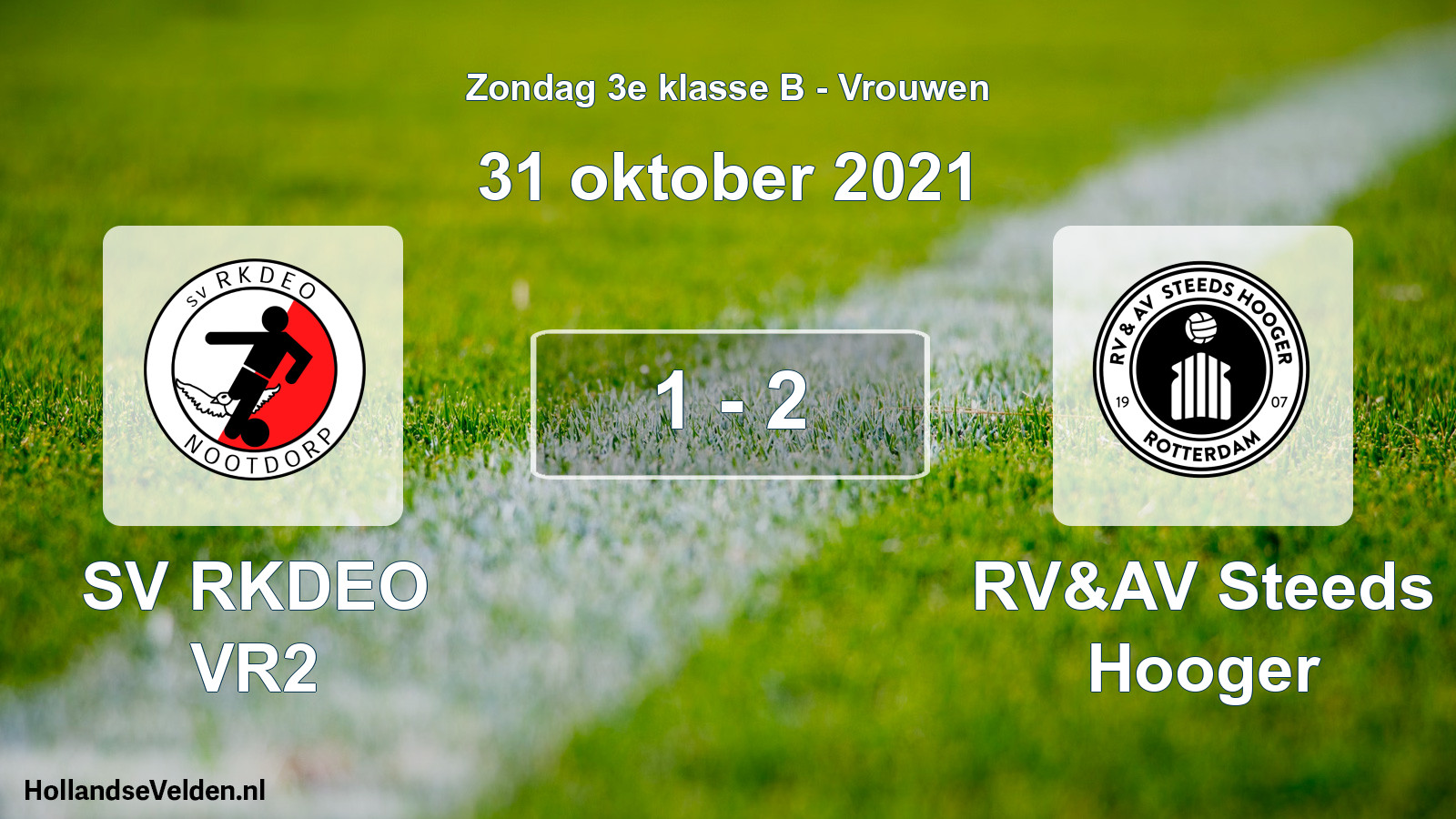 Gespeelde wedstrijd: SV RKDEO VR2 - RV&AV Steeds Hooger 1 - 2 (31 oktober 2021)