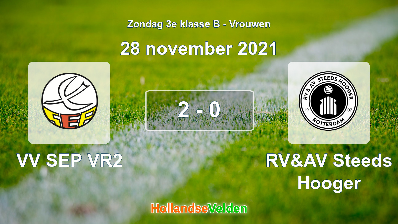 Gespeelde wedstrijd: VV SEP VR2 - RV&AV Steeds Hooger 2 - 0 (28 november 2021)
