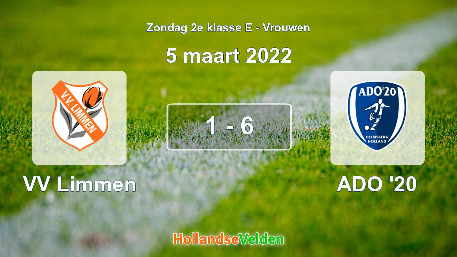 Gespeelde wedstrijd: VV Limmen - ADO '20 1 - 6 (5 maart 2022)