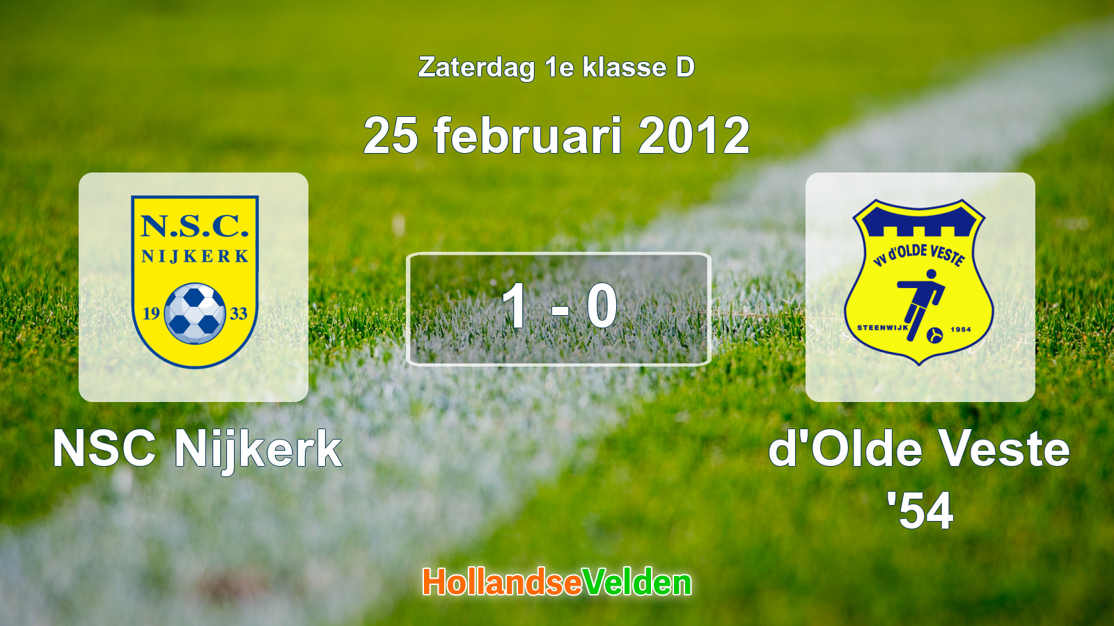 Gespeelde wedstrijd: NSC Nijkerk - d'Olde Veste '54 1 - 0 (25 februari 2012)