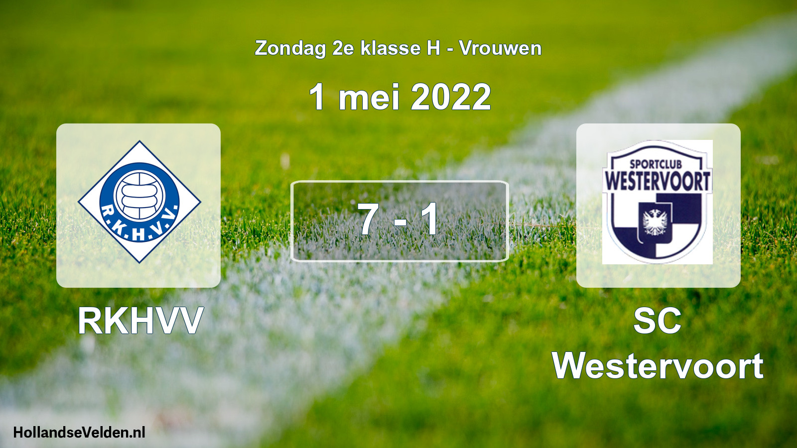 Gespeelde wedstrijd: RKHVV - SC Westervoort 7 - 1 (1 mei 2022)
