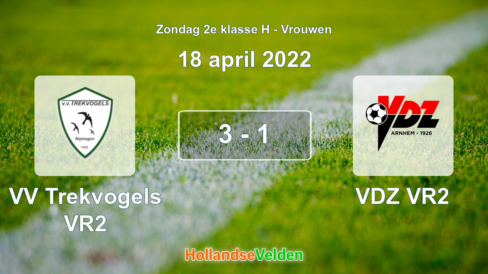 Gespeelde wedstrijd: VV Trekvogels VR2 - VDZ VR2 3 - 1 (18 april 2022)
