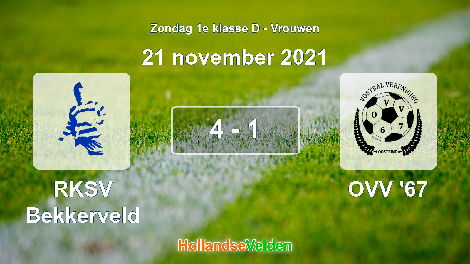 Gespeelde wedstrijd: RKSV Bekkerveld - OVV '67 4 - 1 (21 november 2021)