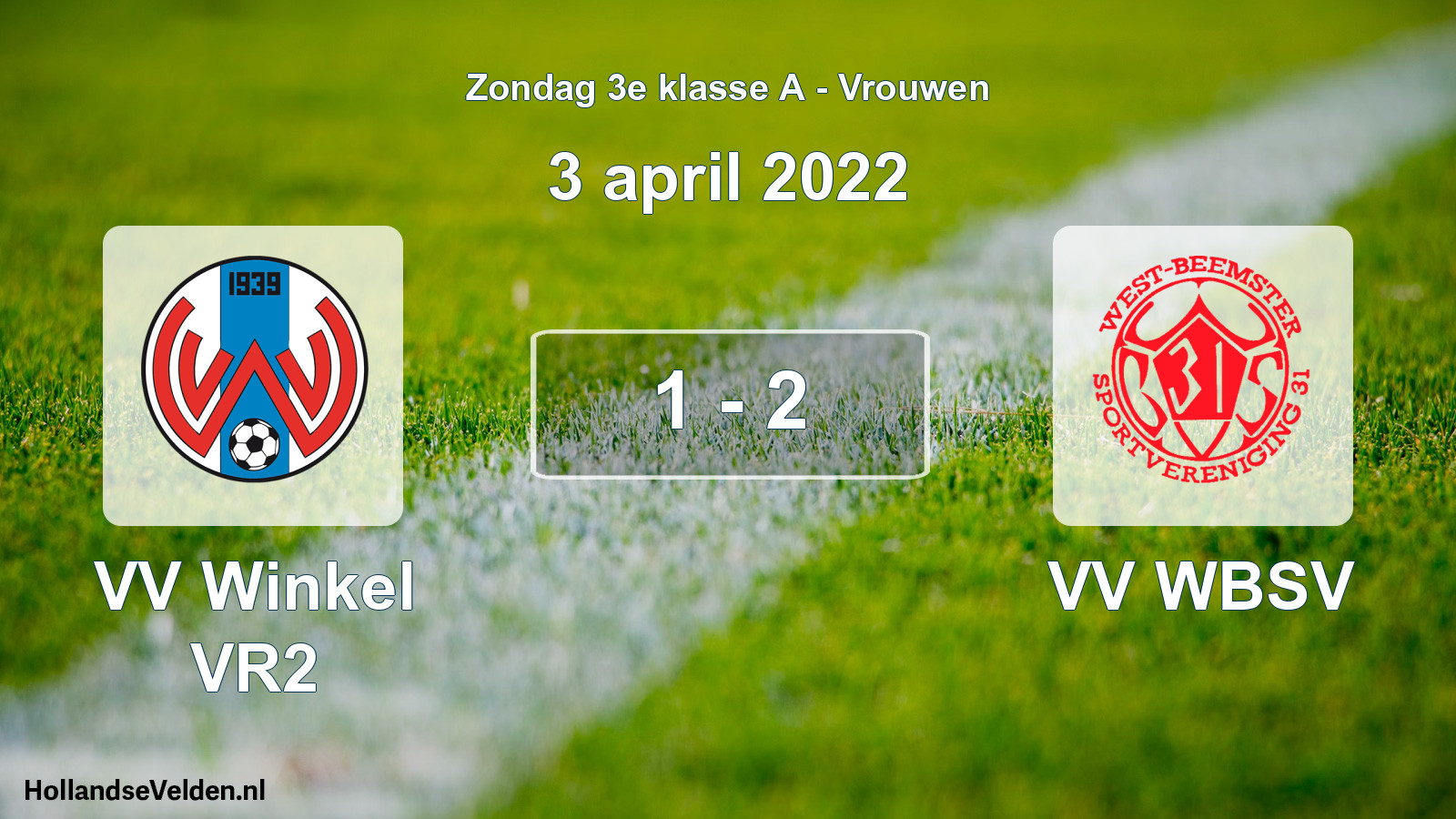 Gespeelde wedstrijd: VV Winkel VR2 - VV WBSV 1 - 2 (3 april 2022)
