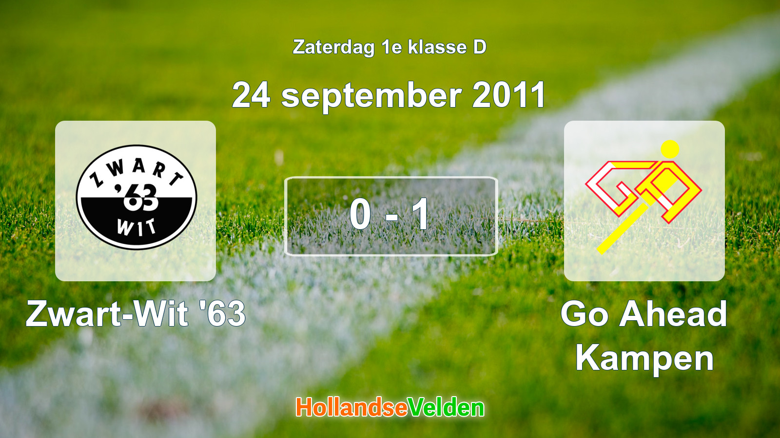 Gespeelde wedstrijd: Zwart-Wit '63 - Go Ahead Kampen 0 - 1 (24 september 2011)