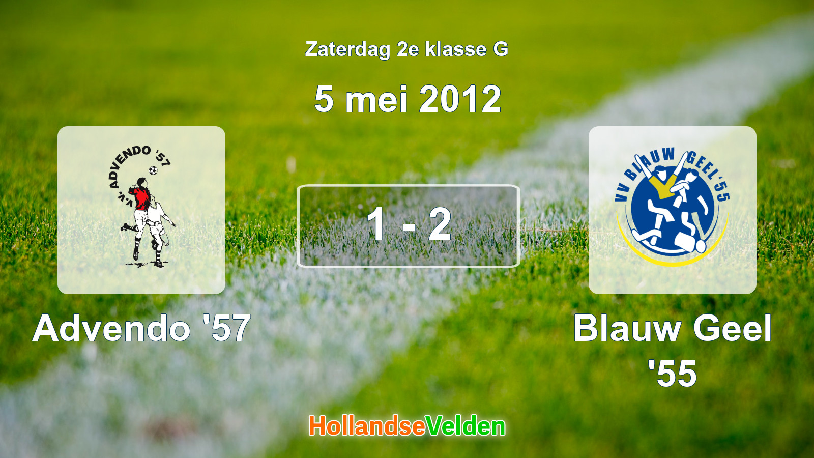 Gespeelde wedstrijd: Advendo '57 - Blauw Geel '55 1 - 2 (5 mei 2012)