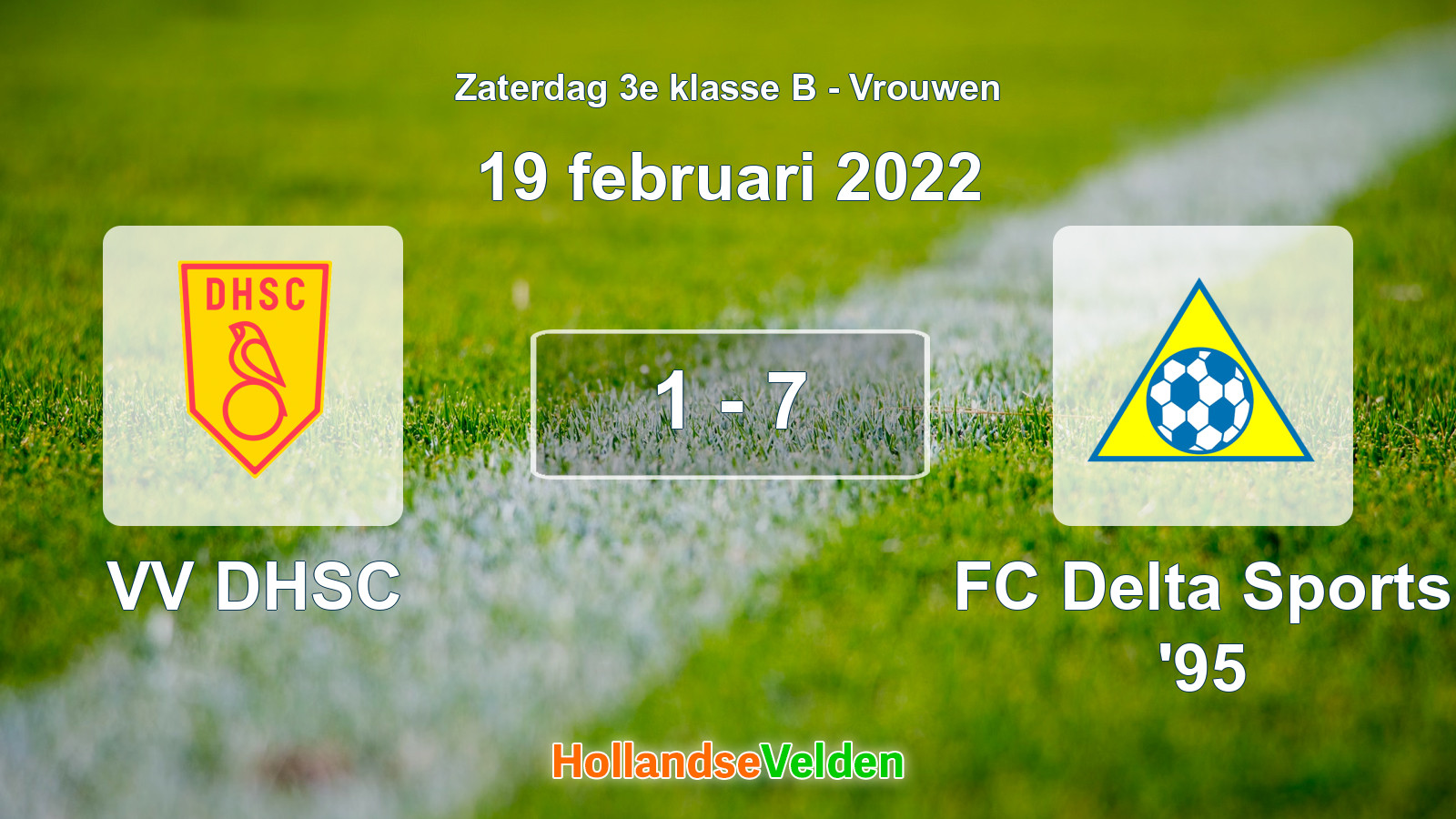 Gespeelde wedstrijd: VV DHSC - FC Delta Sports '95 1 - 7 (19 februari 2022)