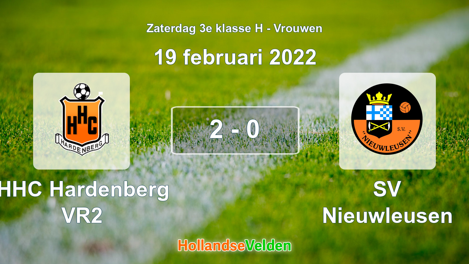 Gespeelde wedstrijd: HHC Hardenberg VR2 - SV Nieuwleusen 2 - 0 (19 februari 2022)