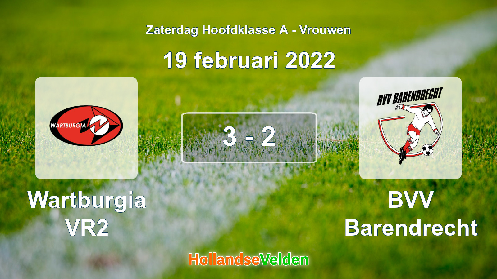 Gespeelde wedstrijd: Wartburgia VR2 - BVV Barendrecht 3 - 2 (19 februari 2022)
