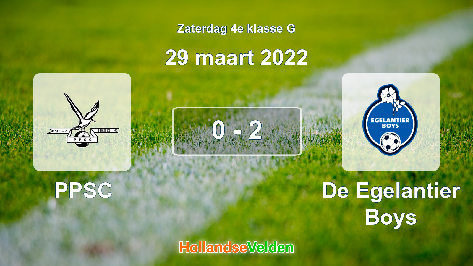 Gespeelde wedstrijd: PPSC - De Egelantier Boys 0 - 2 (29 maart 2022)