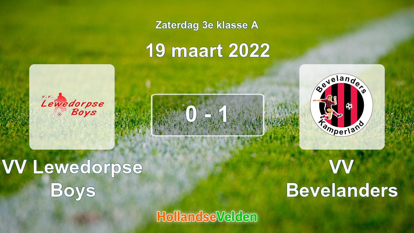 Gespeelde wedstrijd: VV Lewedorpse Boys - VV Bevelanders 0 - 1 (19 maart 2022)