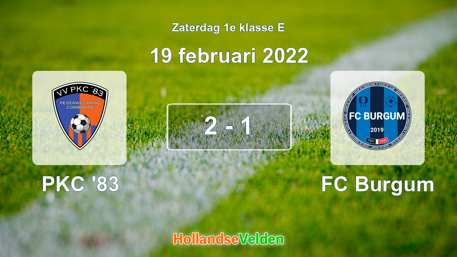 Gespeelde wedstrijd: PKC '83 - FC Burgum 2 - 1 (19 februari 2022)