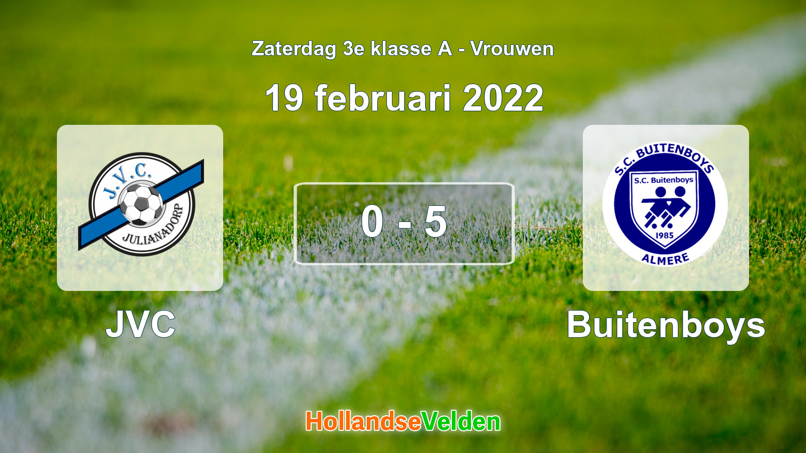 Gespeelde wedstrijd: JVC - Buitenboys 0 - 5 (19 februari 2022)
