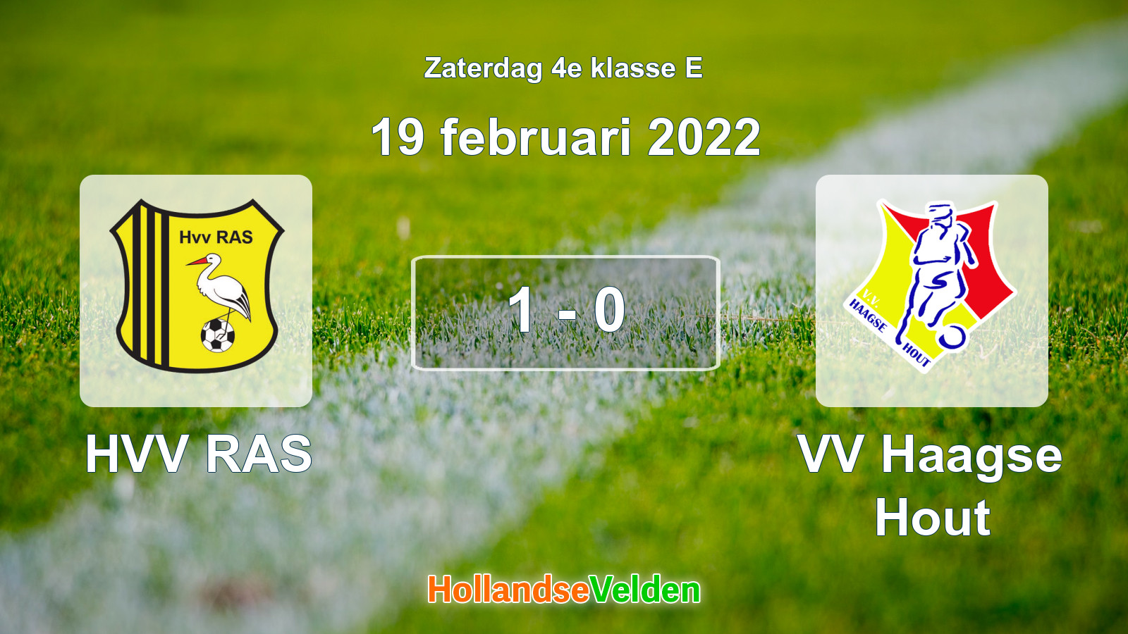 Gespeelde wedstrijd: HVV RAS - VV Haagse Hout 1 - 0 (19 februari 2022)
