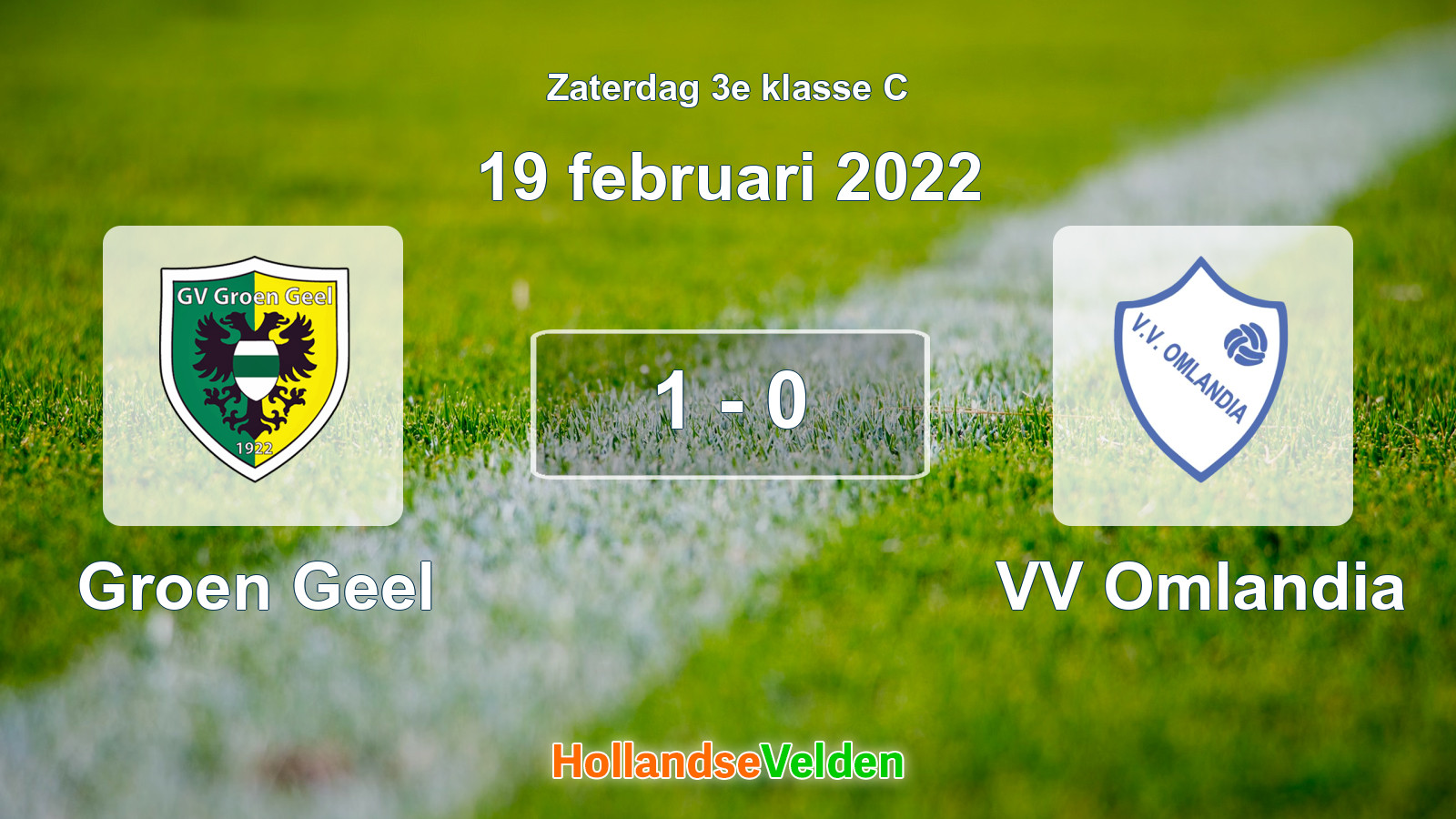 Gespeelde wedstrijd: Groen Geel - VV Omlandia 1 - 0 (19 februari 2022)