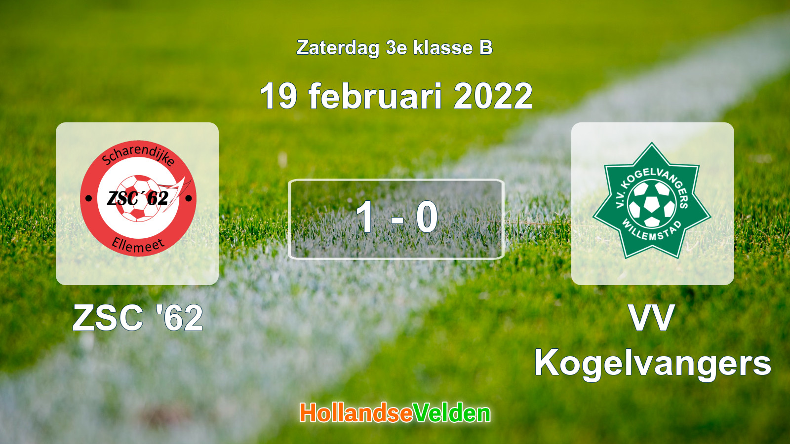 Gespeelde wedstrijd: ZSC '62 - VV Kogelvangers 1 - 0 (19 februari 2022)