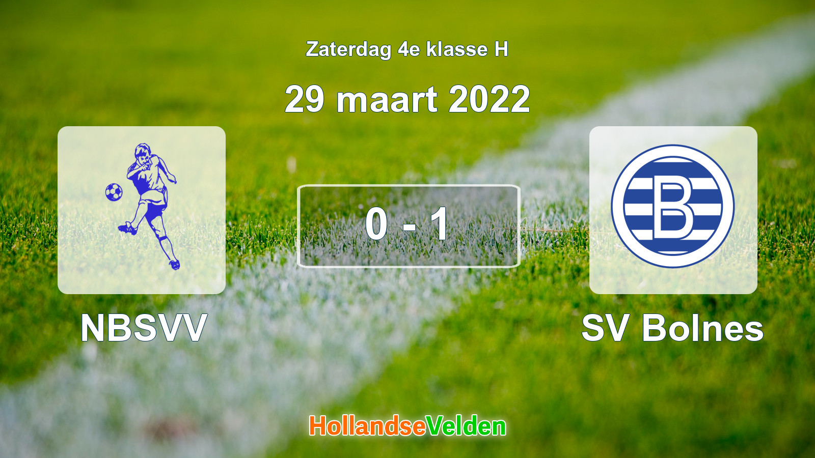 Gespeelde wedstrijd: NBSVV - SV Bolnes 0 - 1 (29 maart 2022)