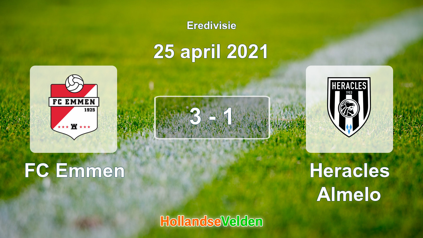 Gespeelde wedstrijd: FC Emmen - Heracles Almelo 3 - 1 (25 april 2021)