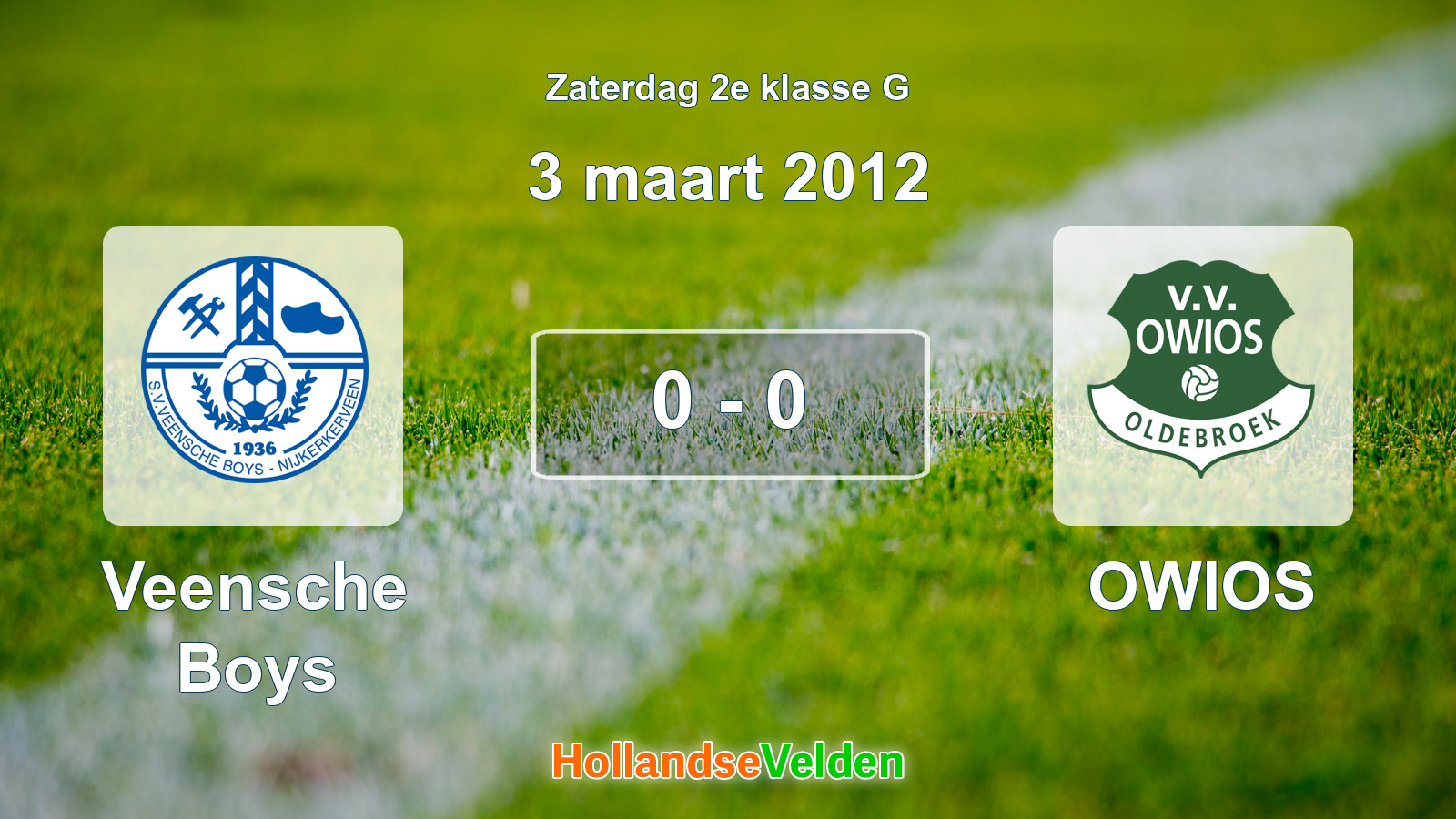 Gespeelde wedstrijd: Veensche Boys - OWIOS 0 - 0 (3 maart 2012)