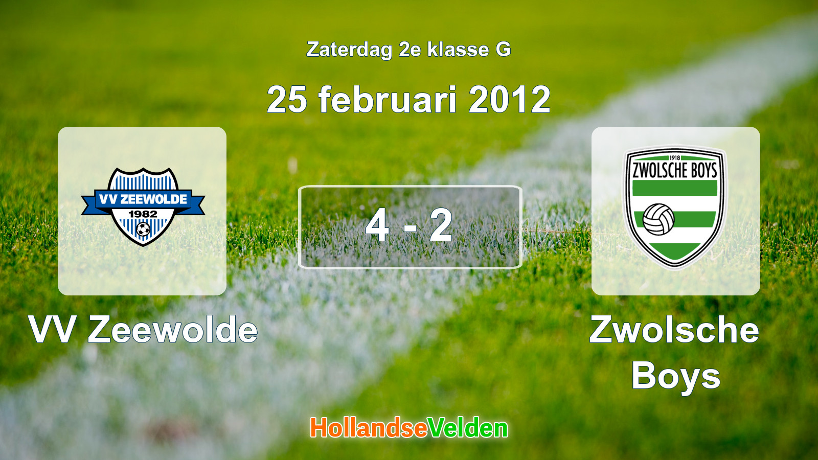 Gespeelde wedstrijd: VV Zeewolde - Zwolsche Boys 4 - 2 (25 februari 2012)