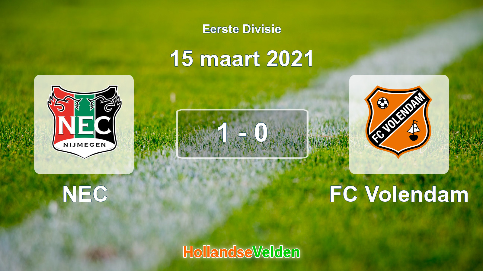 Gespeelde wedstrijd: NEC - FC Volendam 1 - 0 (15 maart 2021)