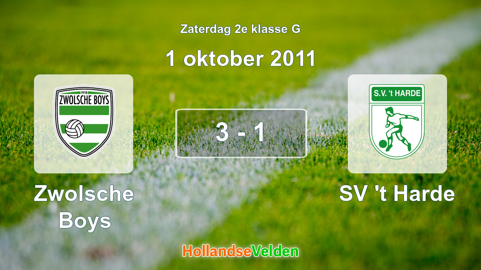 Gespeelde wedstrijd: Zwolsche Boys - SV 't Harde 3 - 1 (1 oktober 2011)