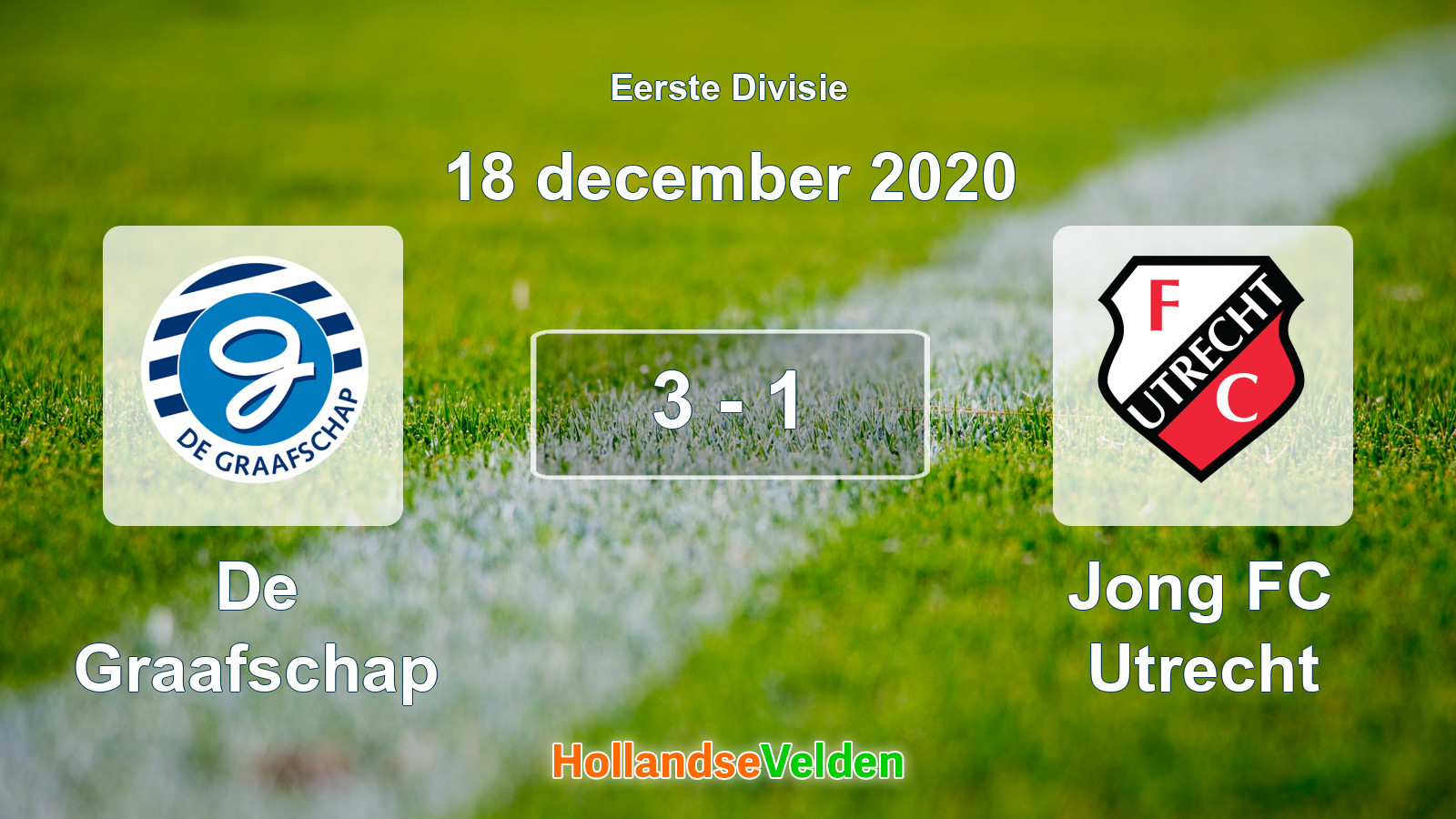 Gespeelde wedstrijd: De Graafschap - Jong FC Utrecht 3 - 1 (18 december 2020)
