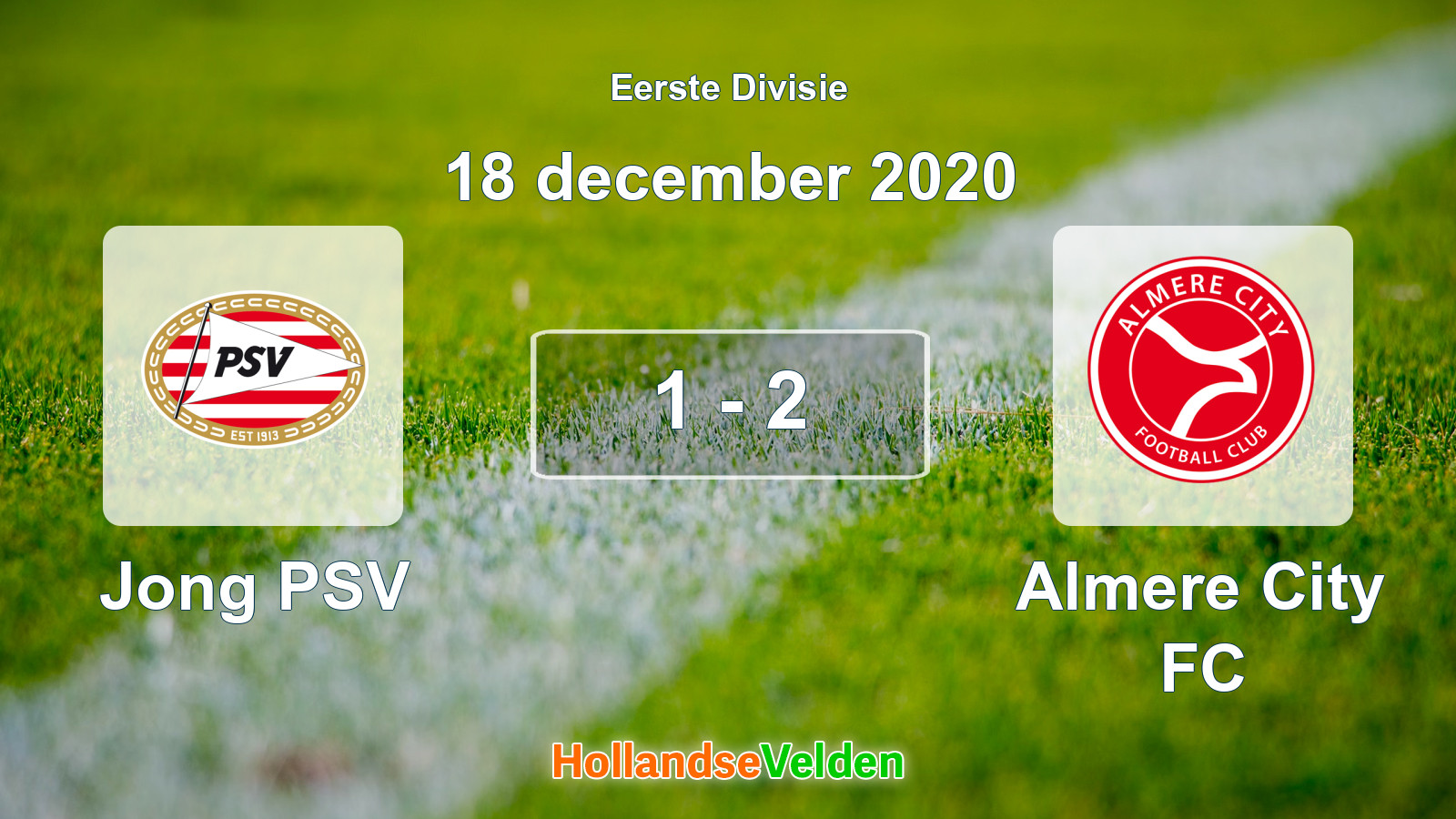 Gespeelde wedstrijd: Jong PSV - Almere City FC 1 - 2 (18 december 2020)