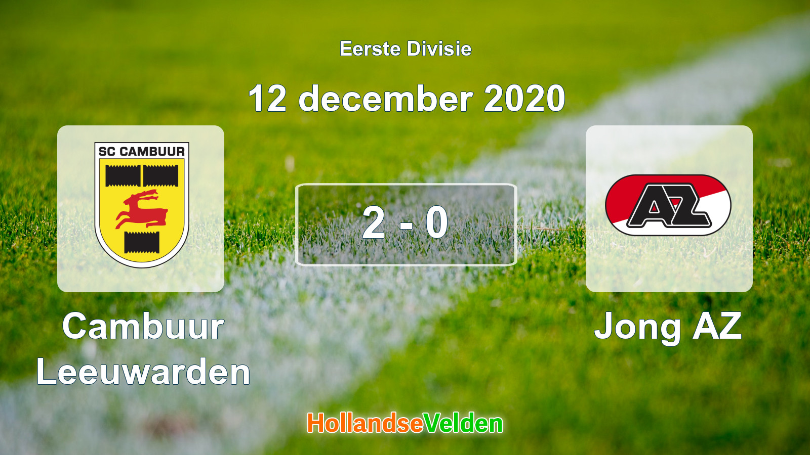 Gespeelde wedstrijd: Cambuur Leeuwarden - Jong AZ 2 - 0 (12 december 2020)