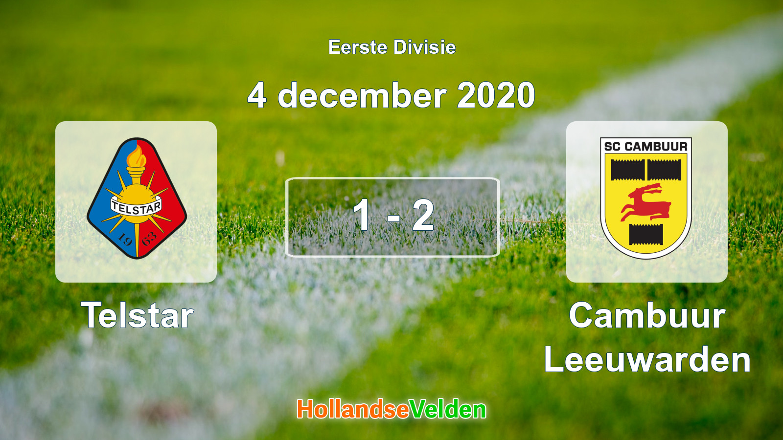 Gespeelde wedstrijd: Telstar - Cambuur Leeuwarden 1 - 2 (4 december 2020)