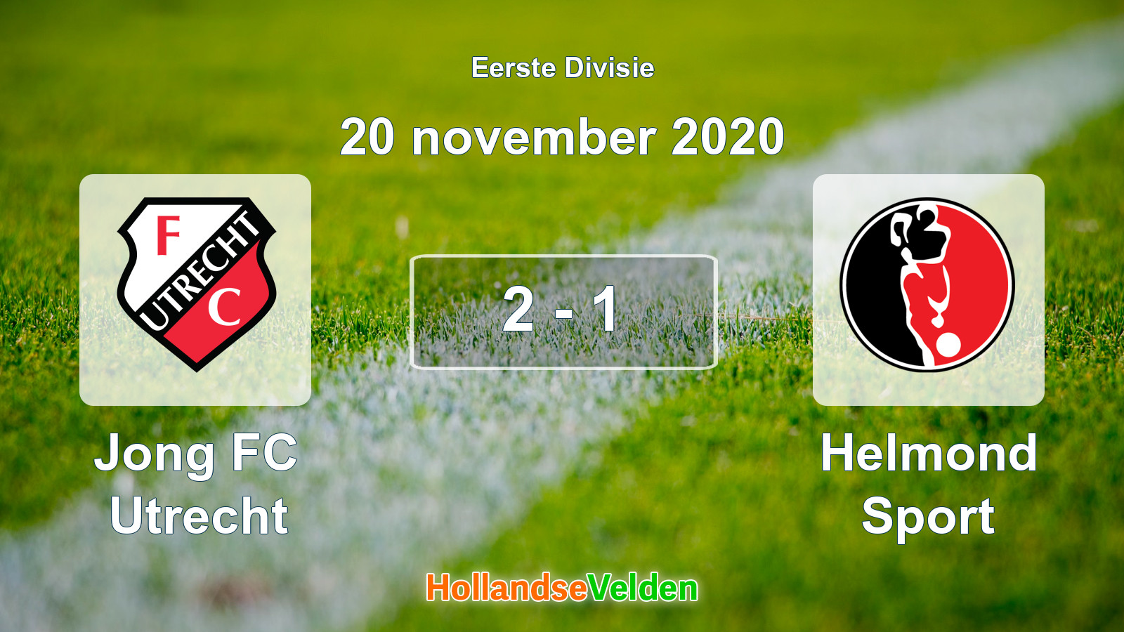 Gespeelde wedstrijd: Jong FC Utrecht - Helmond Sport 2 - 1 (20 november 2020)