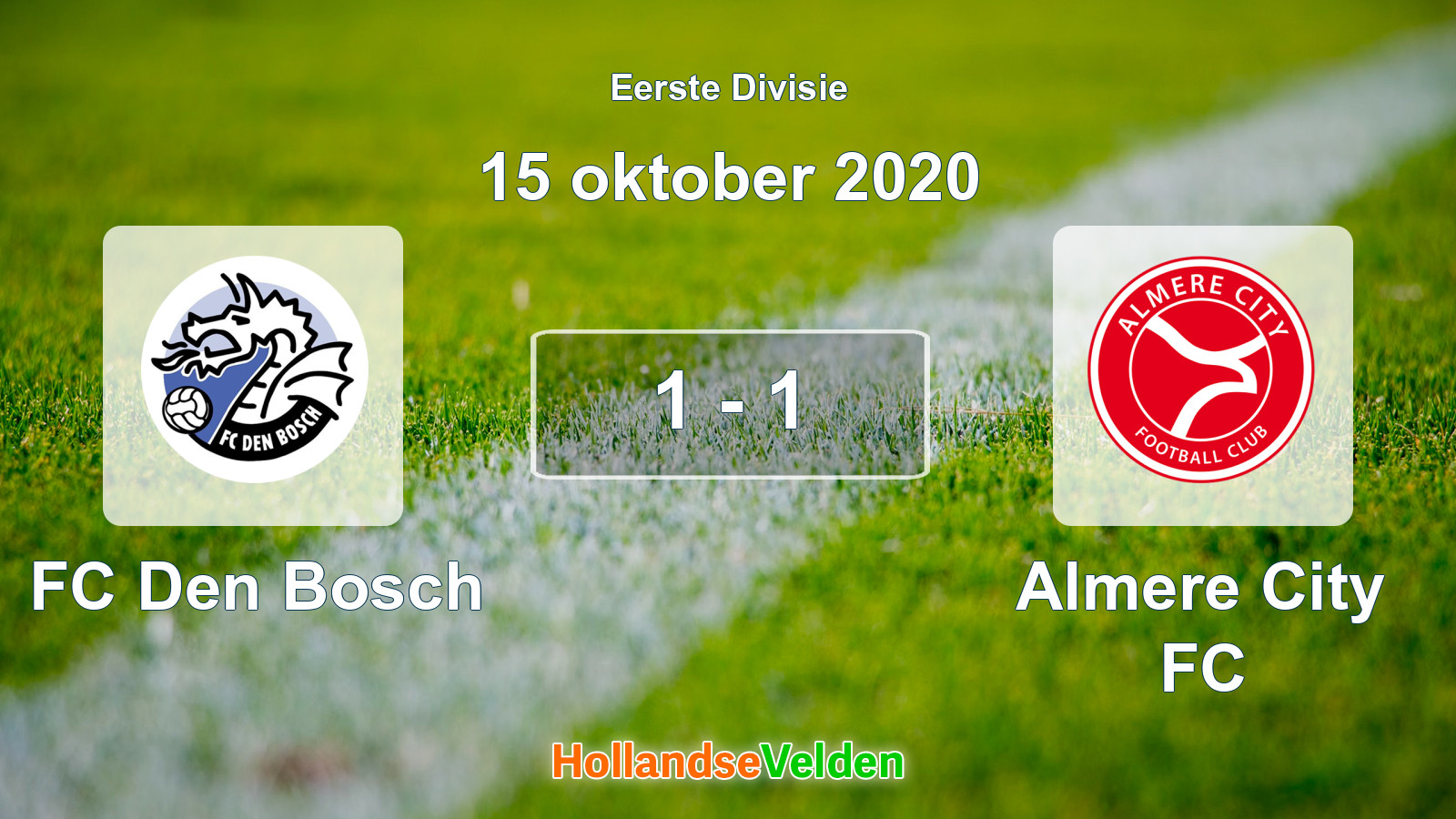 Gespeelde wedstrijd: FC Den Bosch - Almere City FC 1 - 1 (15 oktober 2020)