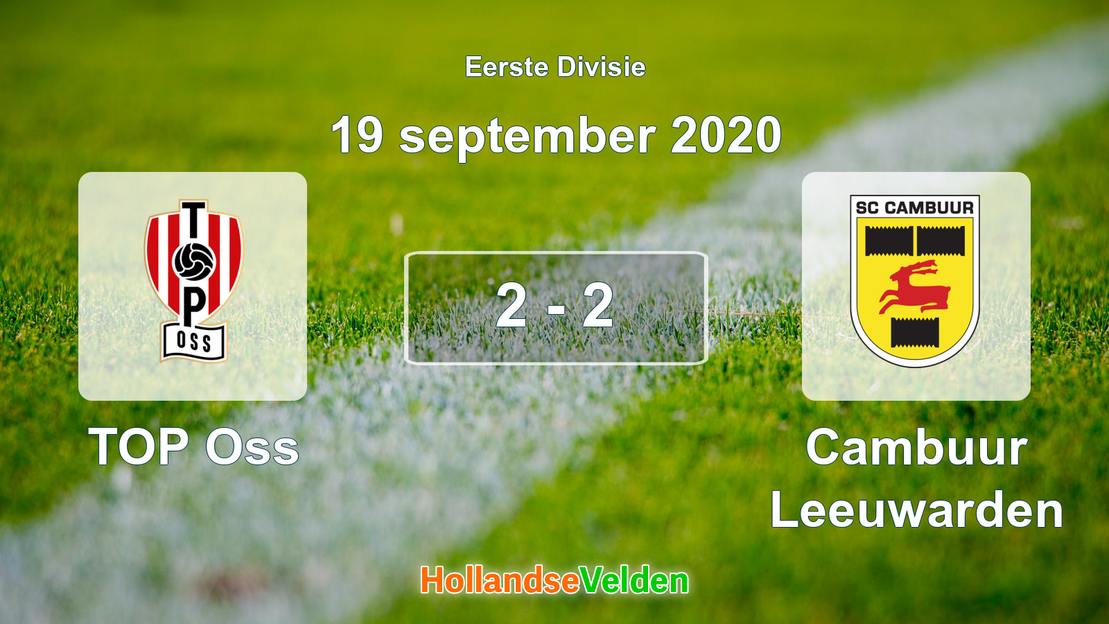 Gespeelde wedstrijd: TOP Oss - Cambuur Leeuwarden 2 - 2 (19 september 2020)