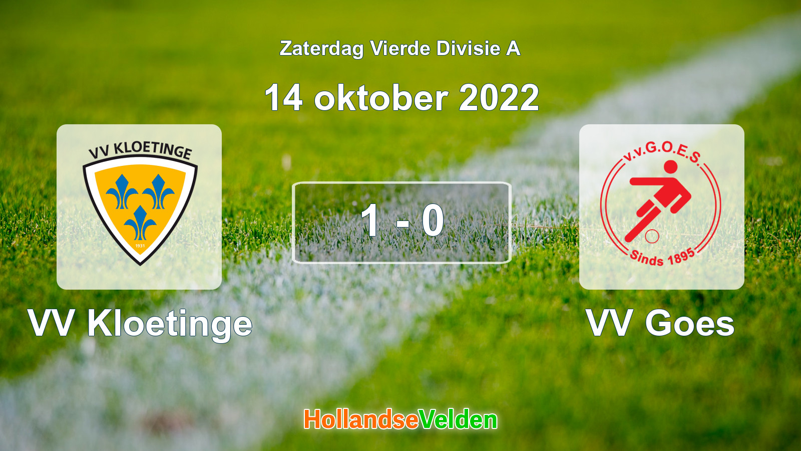 Gespeelde wedstrijd: VV Kloetinge - VV Goes 1 - 0 (14 oktober 2022)