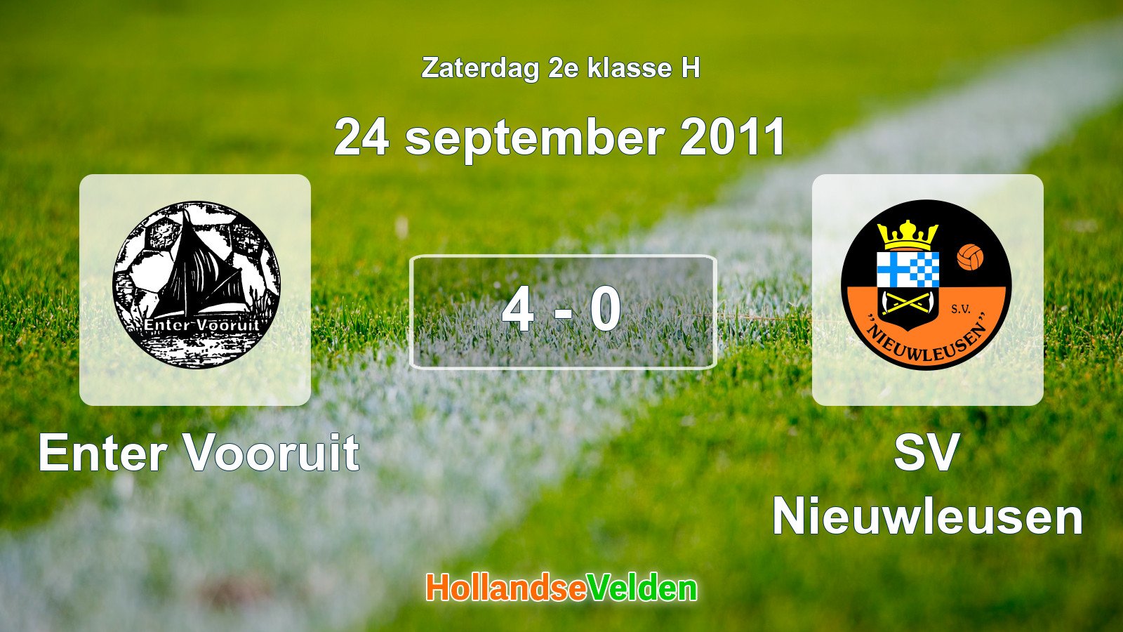 Gespeelde wedstrijd: Enter Vooruit - SV Nieuwleusen 4 - 0 (24 september 2011)