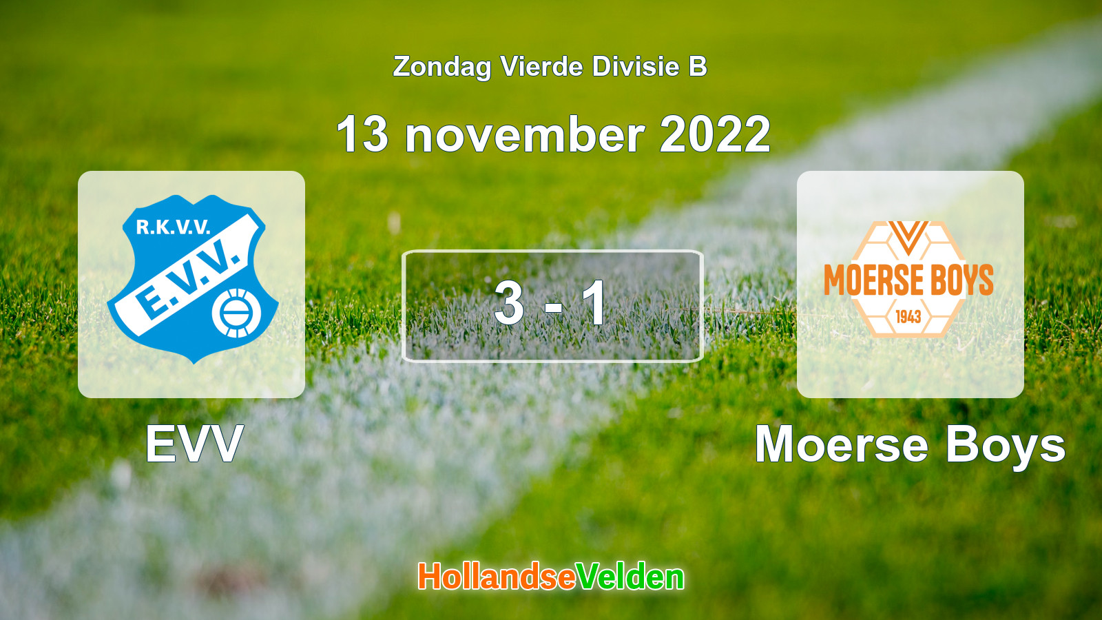 Gespeelde wedstrijd: EVV - Moerse Boys 3 - 1 (13 november 2022)
