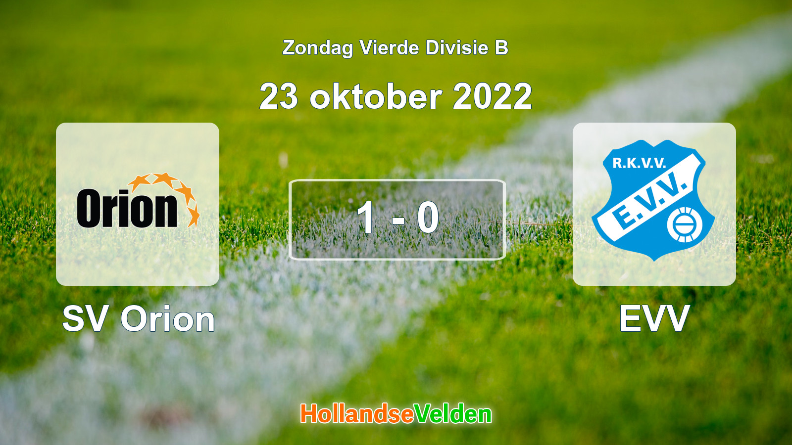 Gespeelde wedstrijd: SV Orion - EVV 1 - 0 (23 oktober 2022)