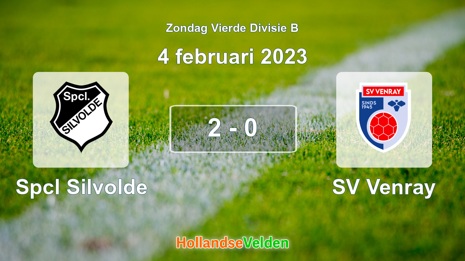 Gespeelde wedstrijd: Spcl Silvolde - SV Venray 2 - 0 (4 februari 2023)